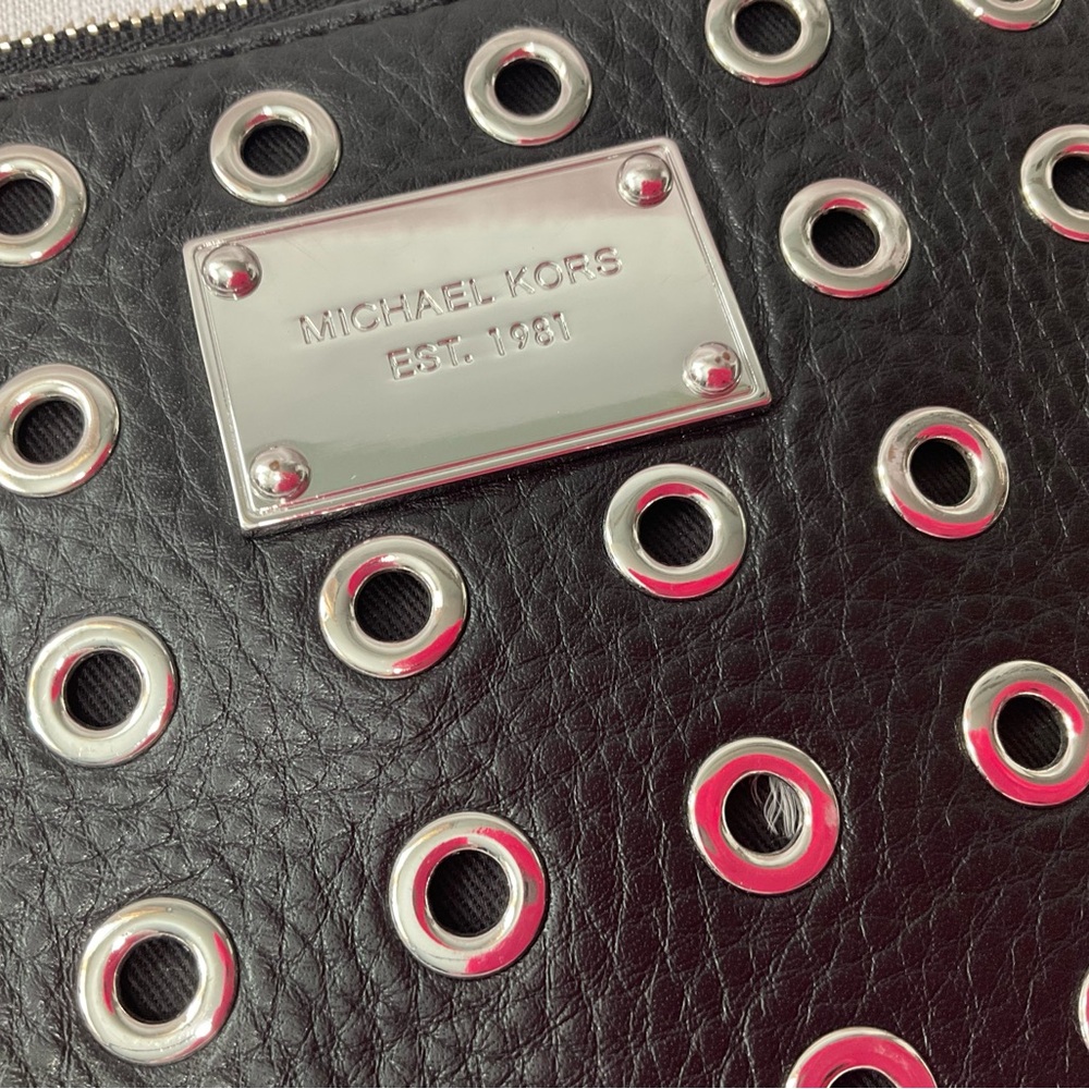 Michael Kors Black Studded Clutch Bag - Picture 2 of 7